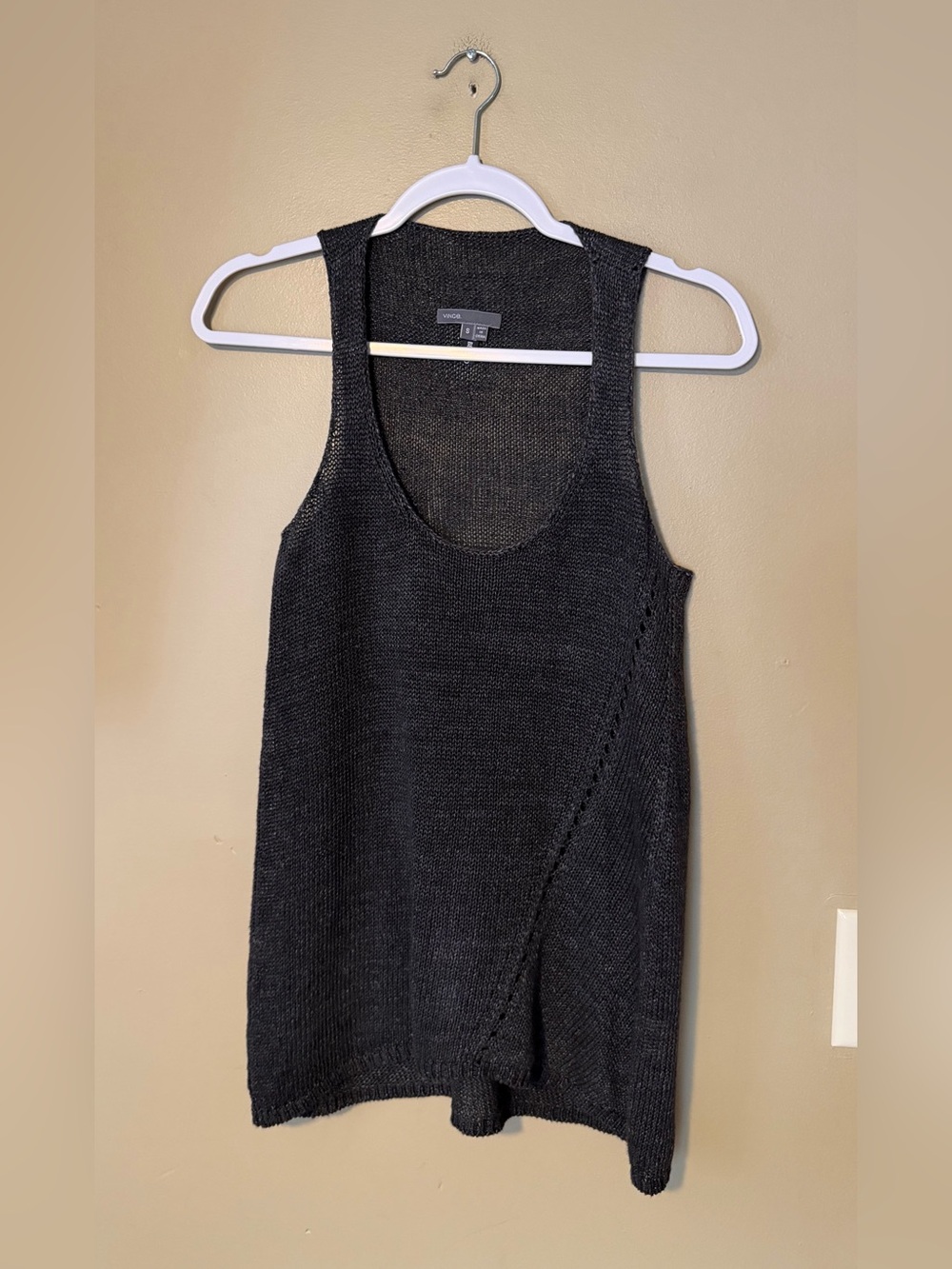 Vince 100% Linen Knit Scoop Neck Knit Tank - Picture 2 of 7